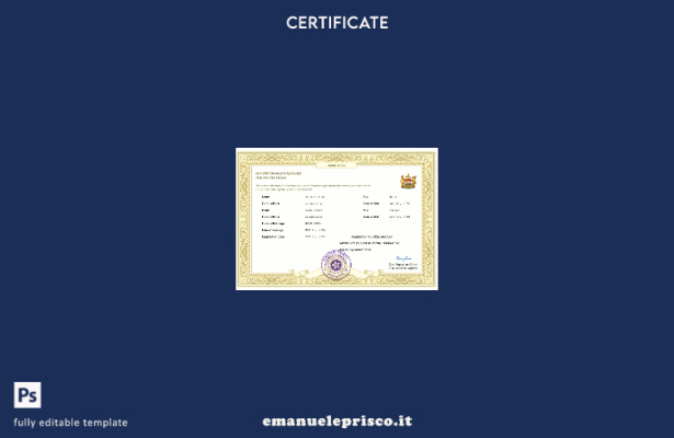 Certificato di matrimonio di Hong Kong in stile verificato Modello Word e PDF